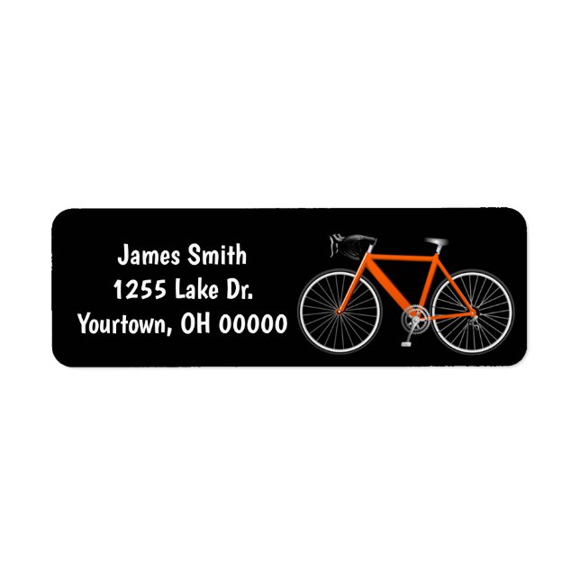 Orange Bike On Black Label (Front)