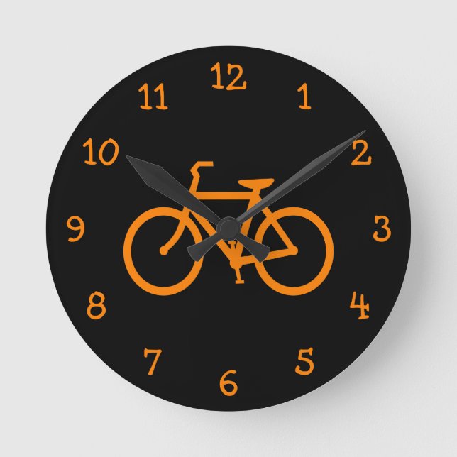 Orange Bike Round Clock (Front)