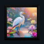 Orange Billed White Heron Fantasy Bird  Gift Box<br><div class="desc">Firefly AI has two cool features where you can use your photography and designs to created more art. I uploaded one of my photos of a bird for structure and uploaded one my iridescent pastel designs for style. My photography and art created this beautiful bird.</div>