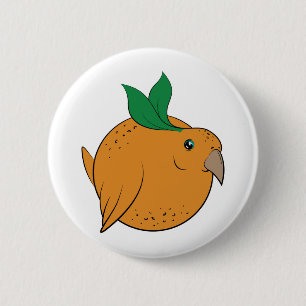 Orange Birble 6 Cm Round Badge