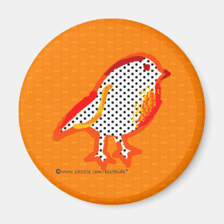 ' orange bird' digital painting magnet