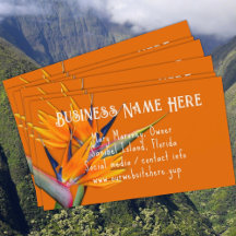 Orange Bird-of-paradise Flowers Business Cards