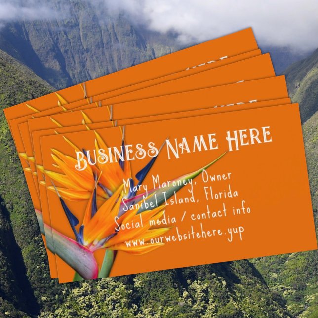 Orange Bird-of-paradise Flowers Business Cards (Creator Uploaded)