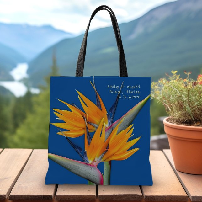 Orange Bird of Paradise Wedding Large tote (Creator Uploaded)