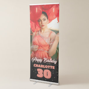 Orange Birthday Party Celebration Photo Welcome  Retractable Banner