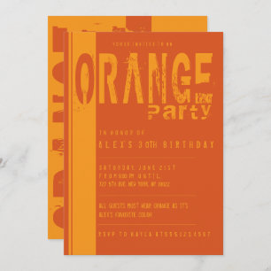 Orange Birthday Party Invitations