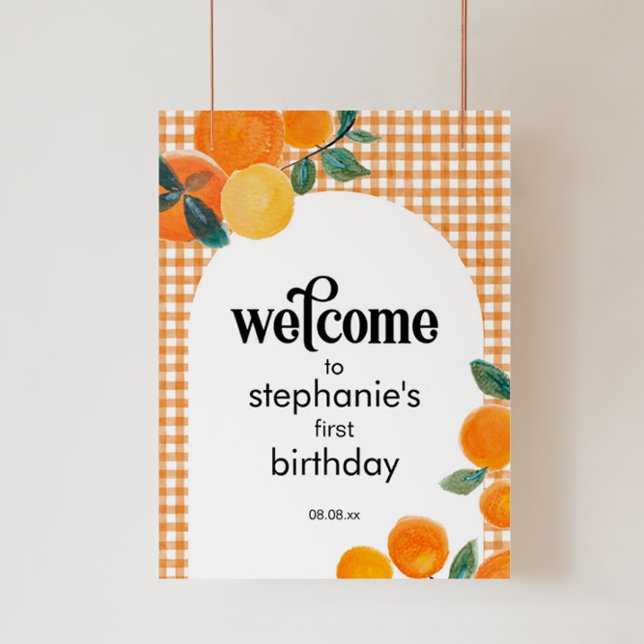 Orange Birthday Party or Baby Shower Welcome Sign (Creator Uploaded)