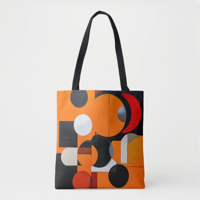 Orange Black Abstract Blocks For Everyday Carry Tote Bag (Front)