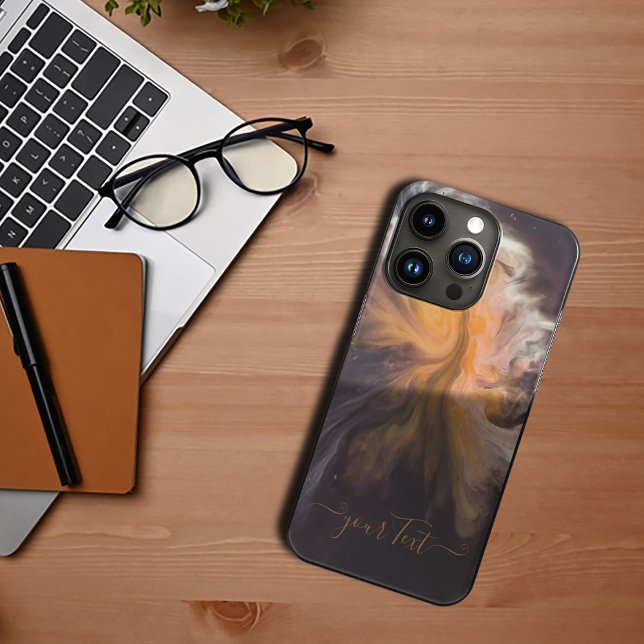 Orange-black abstract monogram iphone cases. Case- Case-Mate iPhone Case (Orange-black abstract monogram iphone cases. Case- Case-Mate iPhone Case)