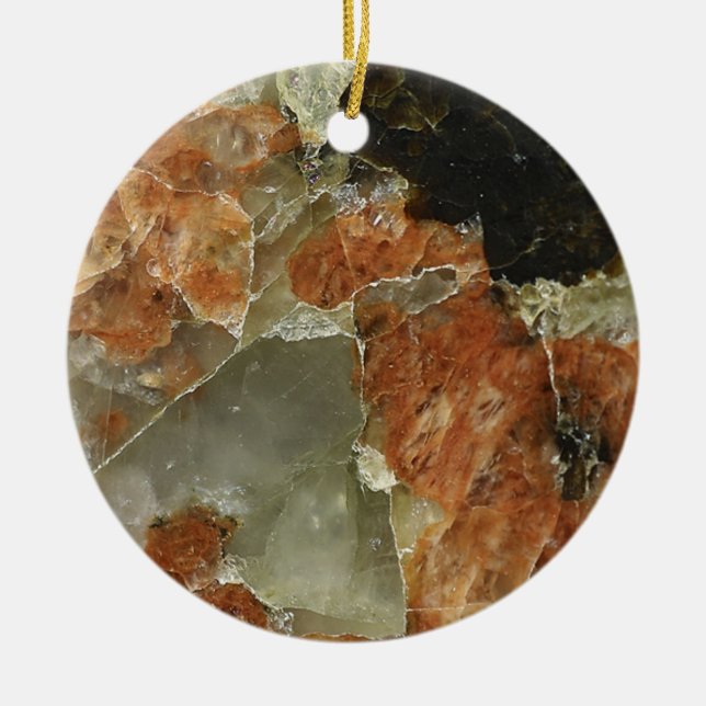 Orange, Black, and Clear Quartz Ceramic Tree Decoration (Front)