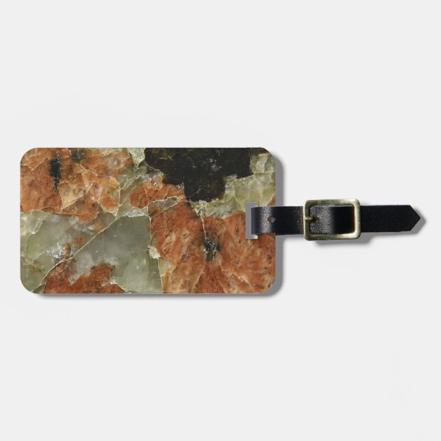 Orange, Black, and Clear Quartz Luggage Tag (Front Horizontal)