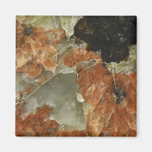 Orange, Black, and Clear Quartz Magnet