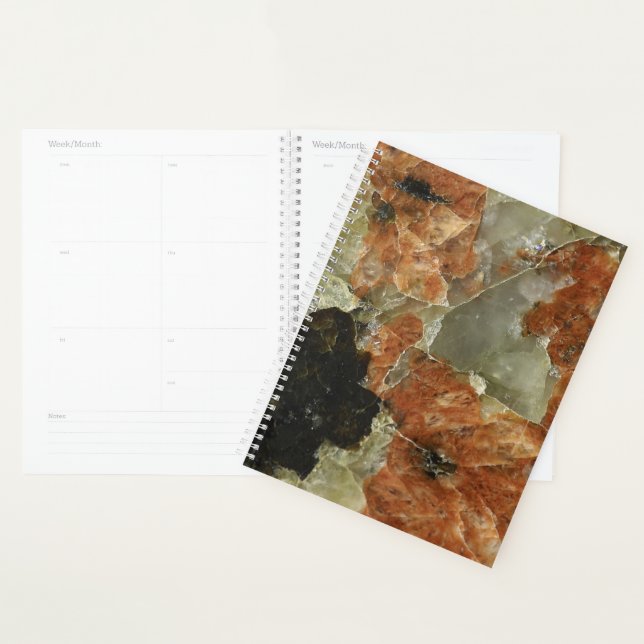 Orange, Black, and Clear Quartz Planner (Display)