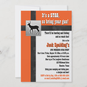 Orange, Black, and Grey Stag Invitation