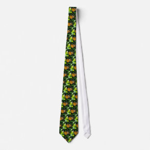 Orange, Black and White Butterfly on Leaf Tie