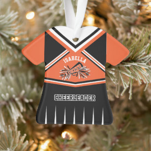 Orange, Black and White Cheerleader 📣 💖Outfit Ornament