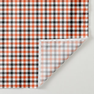 Orange Black and White Gingham Check Tapestry