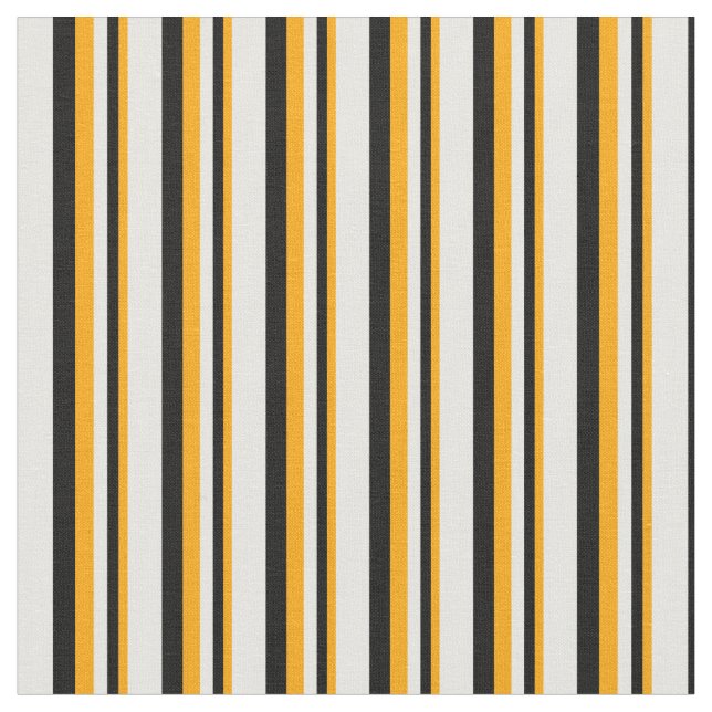 Orange, Black, and White Lined Pattern Fabric (Close Up)