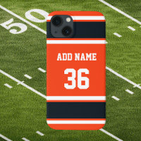 Orange Black and White Sports Stripe