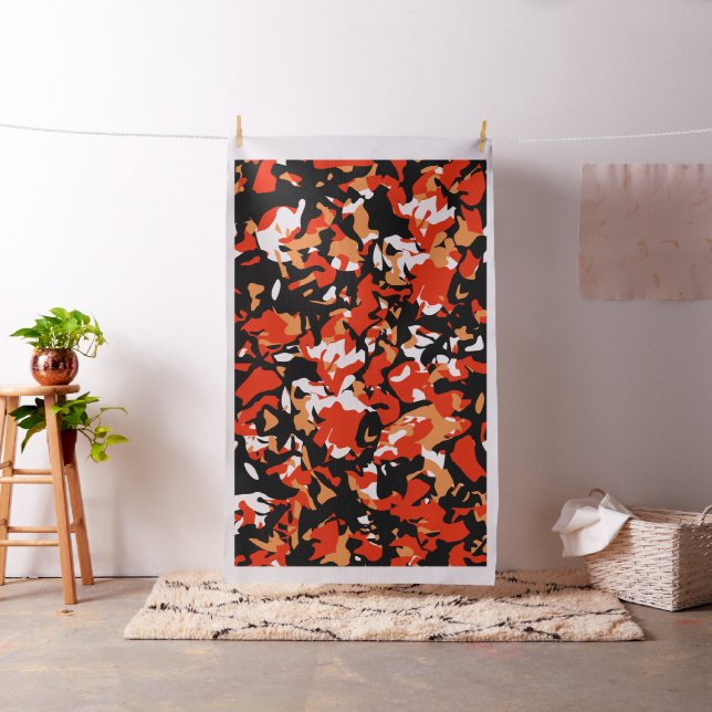 Orange Black Camo Fabric (In Situ)