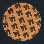 Orange Black Cat Pattern Halloween Party Paper Plate<br><div class="desc">Cool Black and orange Halloween party paper plates.
Fun party supplies,  decorations and disposable accessories for costume party,  halloween,  scary,  fright,  frightening,  trick or treat,  night gathering,  bbq,  dinner,  birthday,  wedding.

Available in small and large. Change the quantity to get the cheapest bulk price.</div>