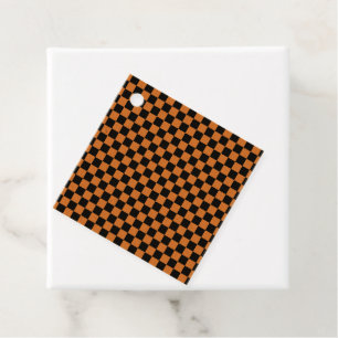 Orange Black Checkers Favour Tags