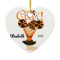Orange & Black Cheer Brunette Cheerleader Ornament