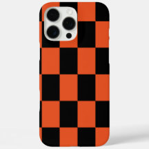Orange black Chequered Check Pattern