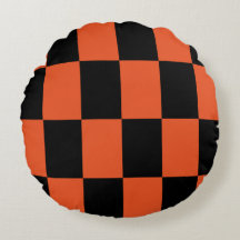 Orange black Chequered Check Pattern
