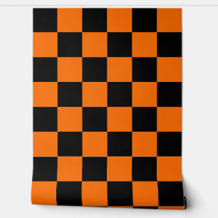 Orange Black Chequered Check Wall Decor
