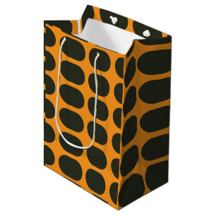 Orange Black Circles Medium Gift Bag