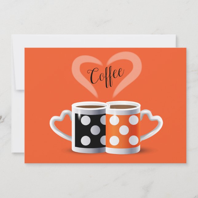 Orange + Black Coffee Colour or We Belong Together Holiday Card (Front)