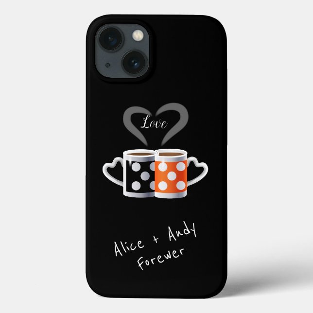 Orange + Black Coffee Colour Trendy Case-Mate iPhone Case (Back)