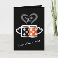 Orange + Black Coffee Colour Trendy Save the Date
