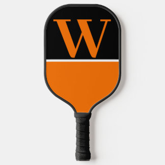 Orange & Black College Colours Monogram Pickleball Paddle