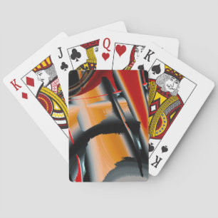 Orange black cropped digital paint magnification playing cards