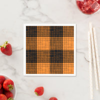 Orange Black Crosshatch Buffalo Check