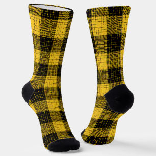  Orange Black Crosshatch Buffalo Check Socks