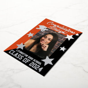 Orange & Black Diagonal, Graduation Silver