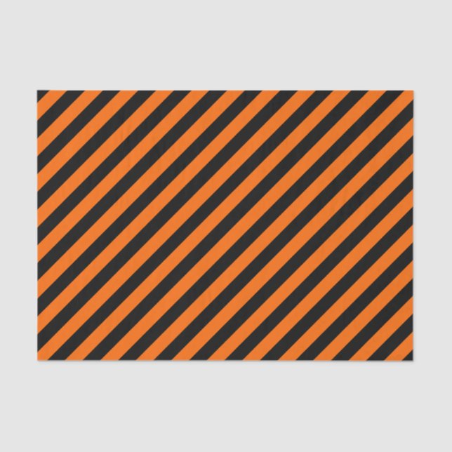 Orange/Black Diagonal Stripes Tissue Paper (Front)