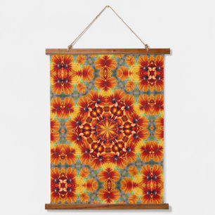 Orange Black Eyed Susan Daisy Abstract         Hanging Tapestry