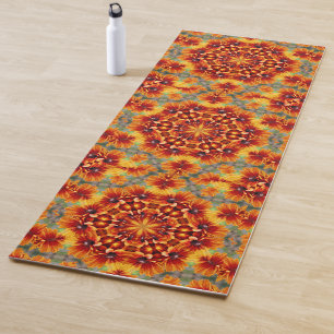 Orange Black Eyed Susan Daisy Abstract         Yoga Mat