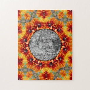 Orange Black Eyed Susan Daisy Add Your Photo     Jigsaw Puzzle