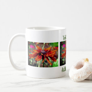 Orange Black Eyed Susan Flower Personalised Coffee Mug