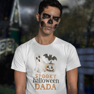 Orange Black Ghost Spooky Halloween Dada T-Shirt