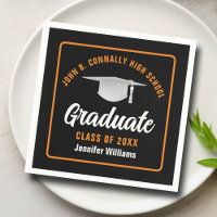 Orange Black Graduate Custom Graduation Party