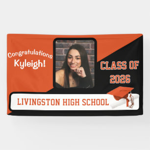 Orange & Black Graduation Banner