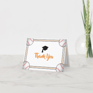 Orange & Black Graduation Thank You Card
