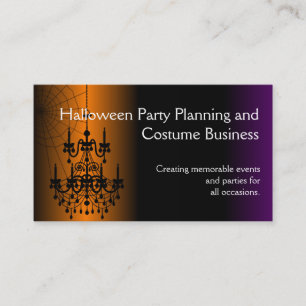 Orange/Black Halloween Chandelier Business Card