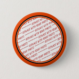 Orange & Black (Halloween Colours) Trimmed Templat 6 Cm Round Badge